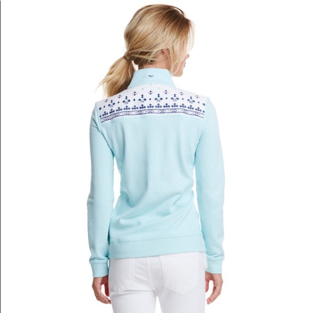 Vineyard Vines Teal Embroidered Shep Shirt 1/4 Zip